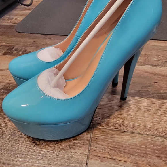 Elegant Blue Platform High Heels - Picture 7 of 12